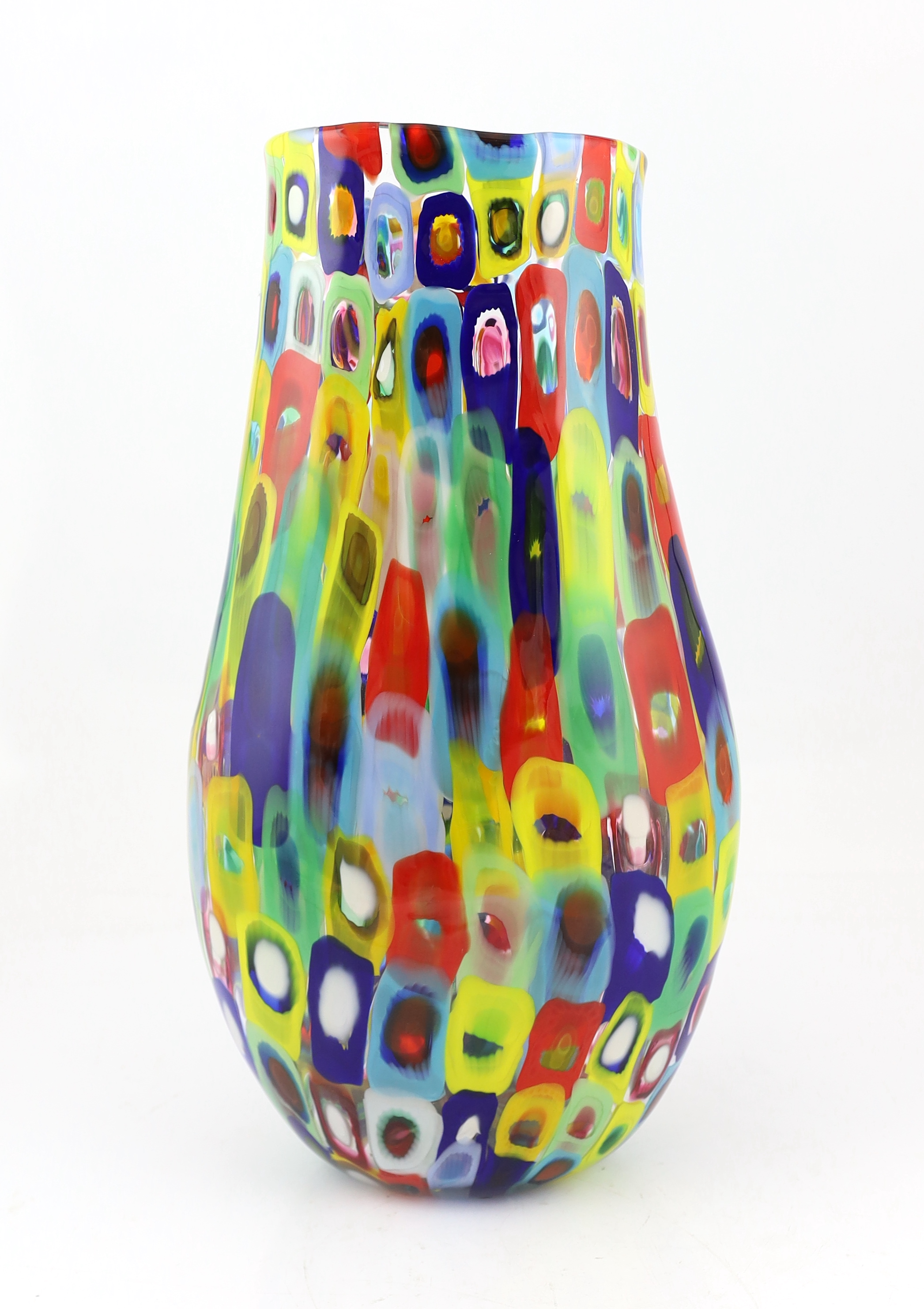 Gianluca Vidal (1976-), a Murano glass multi-coloured Murrine vase